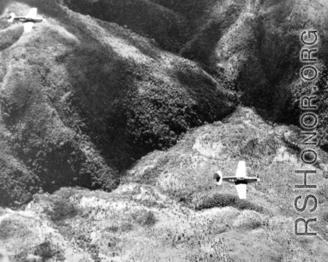 P-51s in escort of B-25s.