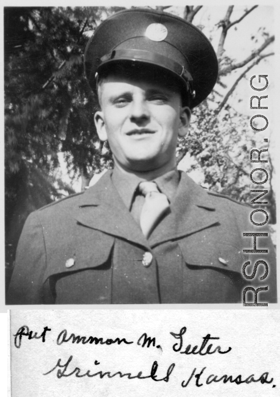 Pvt. Ammon M. Teeter, from Grinnell, Kansas. 2005th Ordnance Maintenance Company,  28th Air Depot Group.