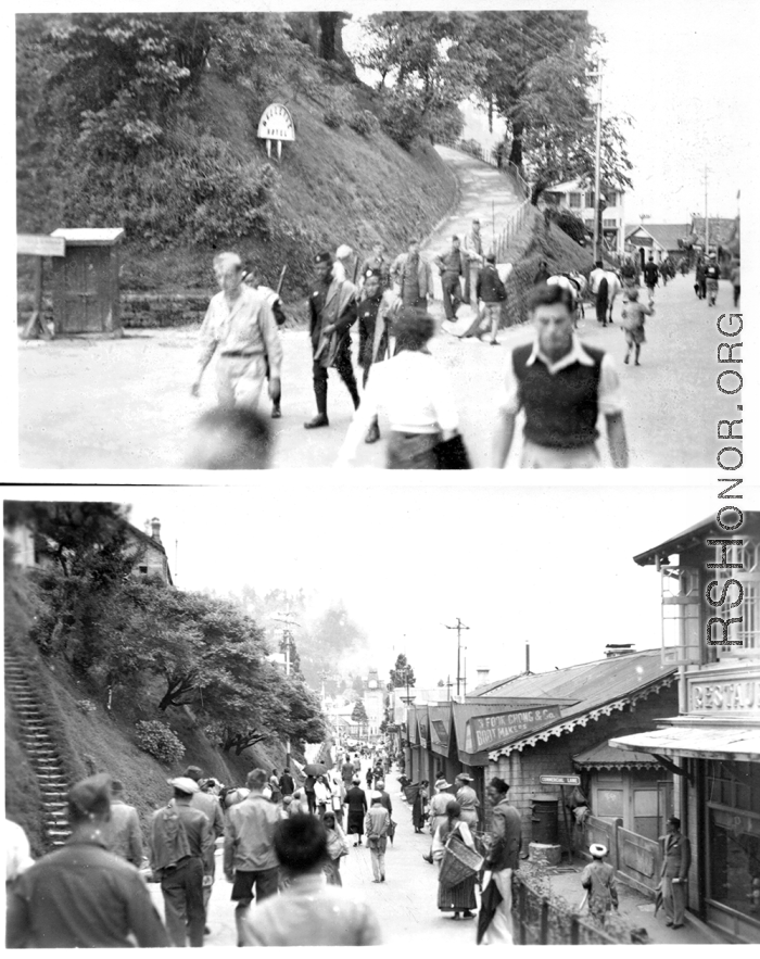 Street scene at Darjeeling, India, during WWII.
