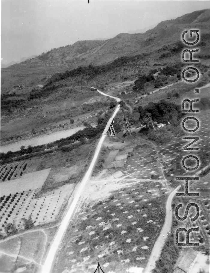 Bombing of small road bridge in either SW China (esp. Guangxi), or Burma, or French Indochina during WWII.