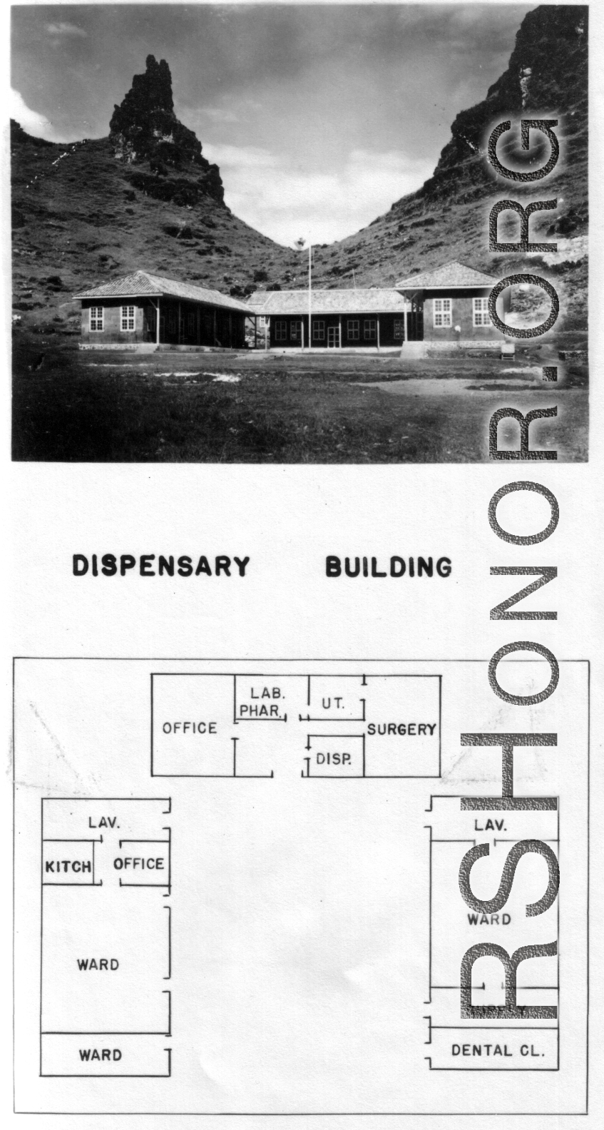 Layout of dispensary building. Probably Guilin in Guangxi province, China.