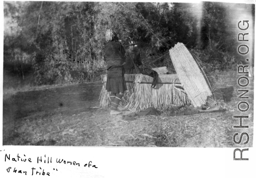 Native hill women of a Shan tribe. In the CBI during WWII.