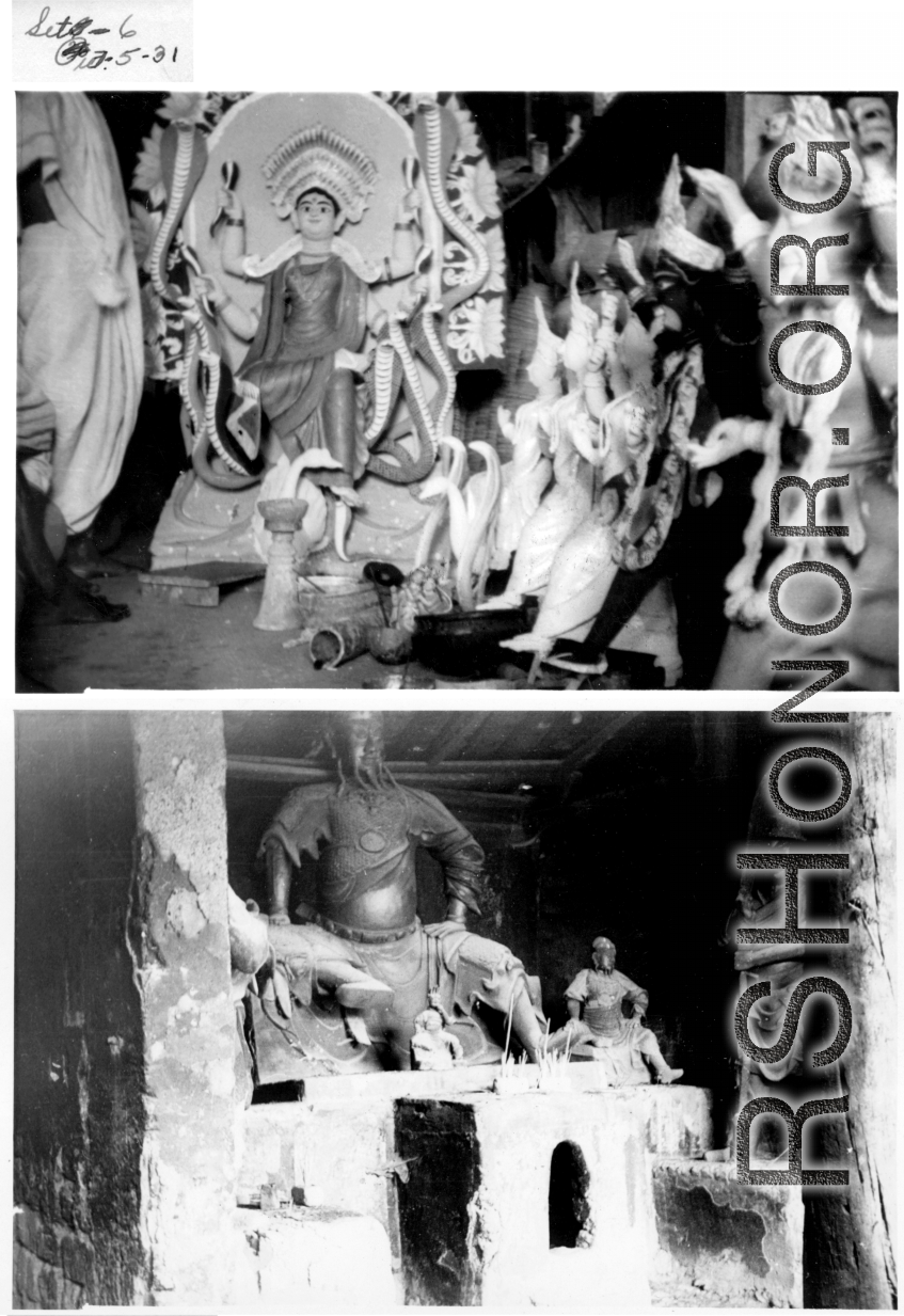 Icons in Buddhist temples during WWII, the lower image definitely in China.