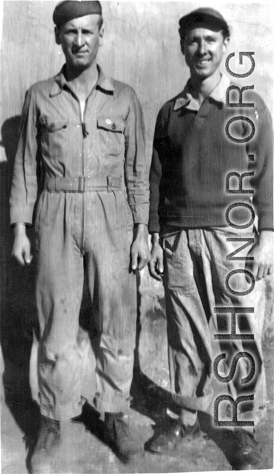 "Lester Herring And Larry Hawkins, Great Members Of The 396th Service Squadron... I Remember Larry Wanted To Be A Pilot But Could Not Qualify So He Made Himself A Great Mechanic."