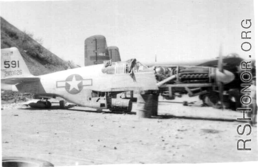 Salvage of P-51 #2103626 in Guangxi during WWII by the 12th Air Service Group.