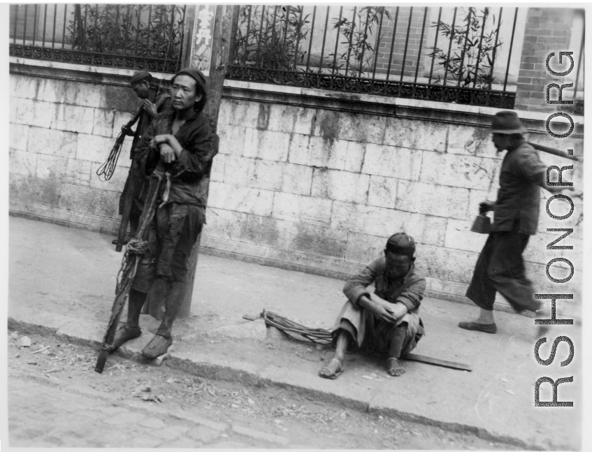 Day laborers on the street in Yunnan during WWII.