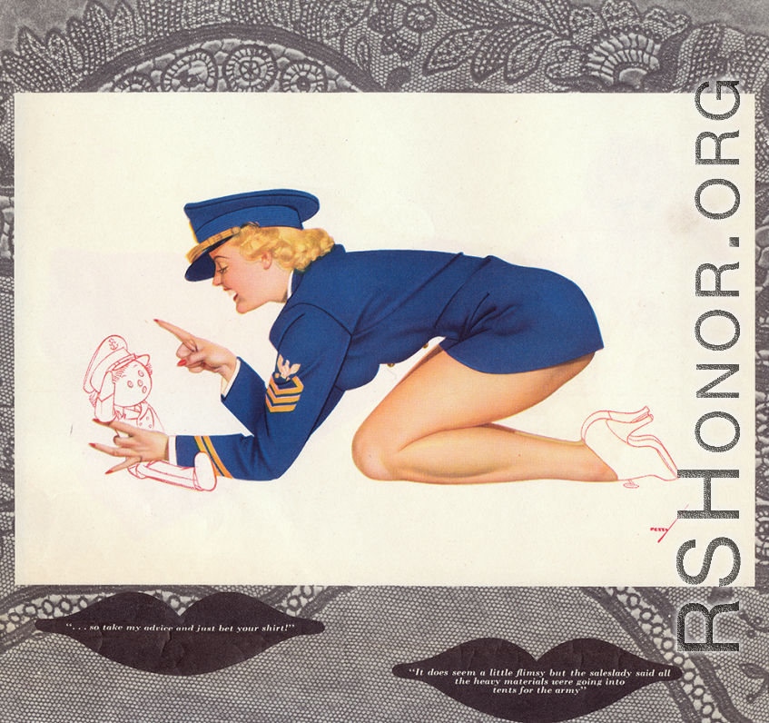 WWII era pin up girl, 1942. Collected by Lt. Irving DeGon.