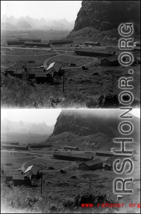 An area of an American air base in Guilin, Guangxi province, China, during WWII.