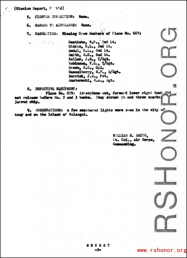 Report on group mission no. 269, Sea Sweep of South China Sea and the Strait of Formosa, 4 October 1944.