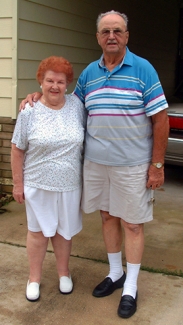 Elmer and his wife seeing us off after our visit.