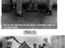 The 10th Air Force moves from Piardoba, India, to Liuzhou, China in the fall of 1945. Here materials are being unloaded from C-47 cargo planes after flying in over the Hump.