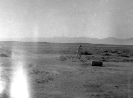 Farmer thresihng grain in northern China during WWII. Edward Gable served in northern China.'