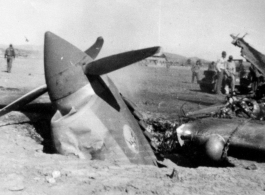 A P-40 of the 26th Fighter Squadron, with a "China Blitzers" badge on cowling (thanks jbarbaud!), attached to the 51st Fighter Group. In China during WWII.