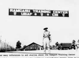 GI at entrance to the Ramgarh Training Center, where Chinese troops were taught artillery and infantry skills. During WWII.