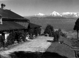 An attractive building at an Allied rest camp in the Himalayas during WWII.