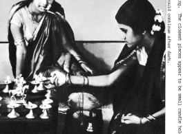 Two ladies play a board game somewhat similar to western Chess in India during WWII.