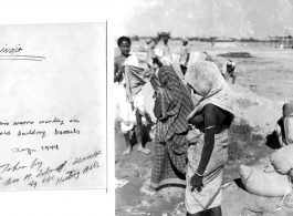 Local women working at airfield building barracks, India, August 1944.  Photo by T/Sgt. George Zdanoff, HQ CBI at Hastings Mill.