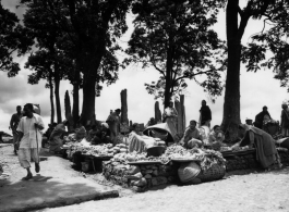 An open air produce market in the CBI during WWII.