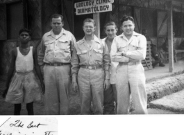 "The best urologist in the CBI. 1944."  Urology and Dermatology clinics in the CBI during WWII, likely in Burma or India.