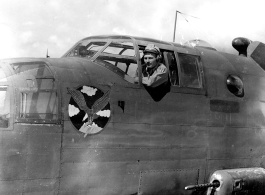 An American flyer in a B-25 in the CBI during WWII.