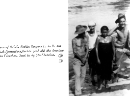 Members of OSS Kachin Rangers. Left to right: Two British commanders, Kachin girl, and American Jim Fletcher.  Photo from Jim Fletcher.