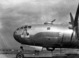 A B-29 bomber in the CBI during WWII.