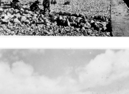 Workers in SW China working to build an airfield, and a parked American fighter plane.  Images provided by Emery and Beth Vrana. 