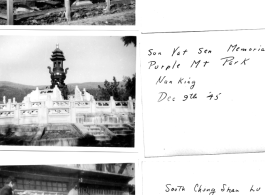 Observatory atop Purple Mountain Park, Nanjing, and Sun Yat-sen Memorial. December 9th, 1945; Sawyers creating planks by hand in Nanjing on December 1, 1945.