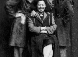 Chinese ladies, who worked at the "Kwelin Hotel," pose for the camera in China during WWII.