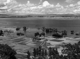 A view out over Dianchi Lake near Kunming, China, on a sunny day during WWII.