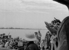 Edward Gable served in northern China: Boats passing, probably on the Yellow River, in a sweltering day. During WWII.