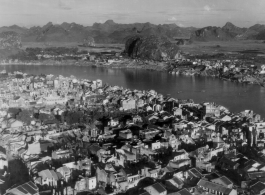 Aerial view of Liuzhou, Guangxi, China, during WWII.