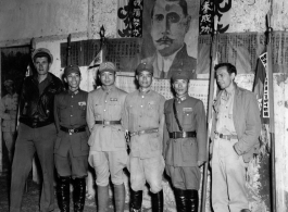 GIs and members junior officers of the 48th Army Division pose together during rally. Eugene T. Wozniak on the far right.