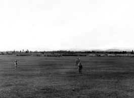 Chinese soldiers in formation during field exercises at the rally.