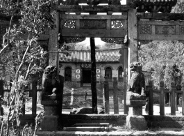 A former Buddhist temple or ancestral hall or similar which has been taken over to be a school. In Yunnan province, China, during WWII.