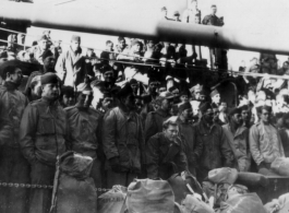 GIs on ship on the way back to the US after the war. The ship is probably the SS Marine Raven.