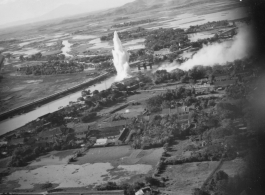 Bombing on Phu Lang Thuong railway bridge over the Thuong River at Bắc Giang City in French Indochina (Vietnam), during WWII. In northern Vietnam, and along a critical rail route used by the Japanese.  Coordinates:  21°16'32.69"N 106°11'9.28"E