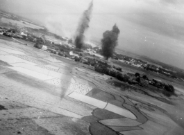 Bombing on Phu Lang Thuong railway bridge over the Thuong River at Bắc Giang City in French Indochina (Vietnam), during WWII. In northern Vietnam, and along a critical rail route used by the Japanese.  Coordinates:  21°16'32.69"N 106°11'9.28"E