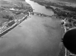 Bombing of Đò Lèn Bridge in Hà Trung Town in French Indochina (Vietnam), during WWII. In northern Vietnam, and along a critical rail route used by the Japanese.