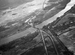 Bombing of Đò Lèn Bridge in Hà Trung Town in French Indochina (Vietnam), during WWII. In northern Vietnam, and along a critical rail route used by the Japanese.