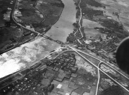 Bombing of Đò Lèn Bridge in Hà Trung Town in French Indochina (Vietnam), during WWII. In northern Vietnam, and along a critical rail route used by the Japanese.