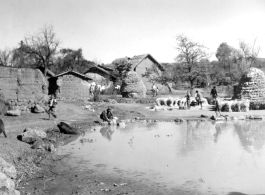 The first village on the way to Yangkai, China 1944.