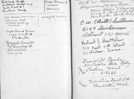 The wartime notebook of S/Sgt. Tom L. Grady. In his notebook, as a talented and curious young artist while in the CBI, he recorded scenes and vignettes that he saw in his life. He also recorded names and contact info for the people he met.  List of acquaintances.