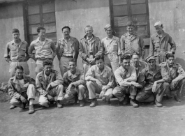 American flyers pose in Yunnan, China, during WWII. Likely 308th Bombardment Group.