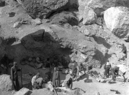 Local men at work at a quarry near Kunming, China, during WWII.