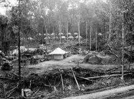 A tent camp of the 797th Engineer Forestry Company in Burma.  During WWII.