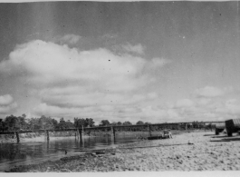 797th Engineer Forestry Company in Burma: Bridge over a river on the Burma Road.  During WWII.