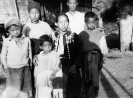 Local people in Burma near the 797th Engineer Forestry Company--Family in Burma.  During WWII.