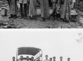 Men posing in Burma or India.  Near the 797th Engineer Forestry Company.  During WWII.