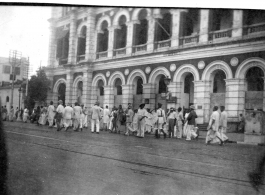 Bustling streets in India during WWII.